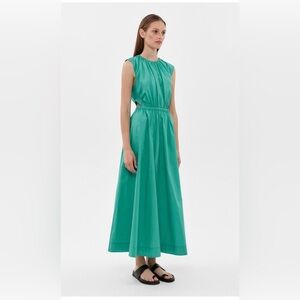 Green Cutout High Neck A-Line Maxi Dress - XS